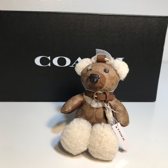 Coach Bear Bag Charm In Signature Canvas New with Tags.•*🐻 - Picture 4 of 10